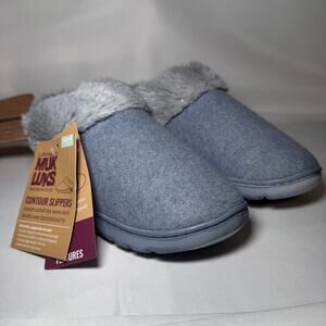 Muk‎ Luks Cozy Faux Fur Lined Slippers Womens Size 11 Gray